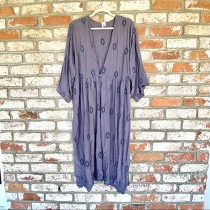 Periwinkle Long Crochet Kimono Cardigan